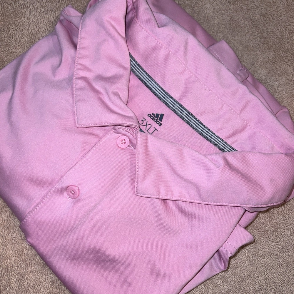 Adidas Big And Tall Short Sleeve Performance Golf Polo- Pink - Mens 3XLT